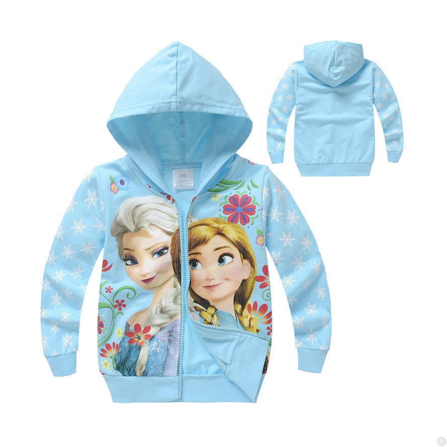 Áo Khoác Hoodie In Họa Tiết Hoạt Hình Frozen / Anna / Elsa Thời Trang Xuân Thu Cho Bé