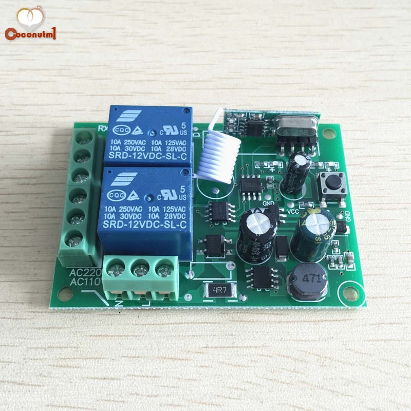 C Universal 433 Mhz Wireless Remote Control Switch Relay 220V 2CH Receiver Module +RF 433Mhz Remote Controls