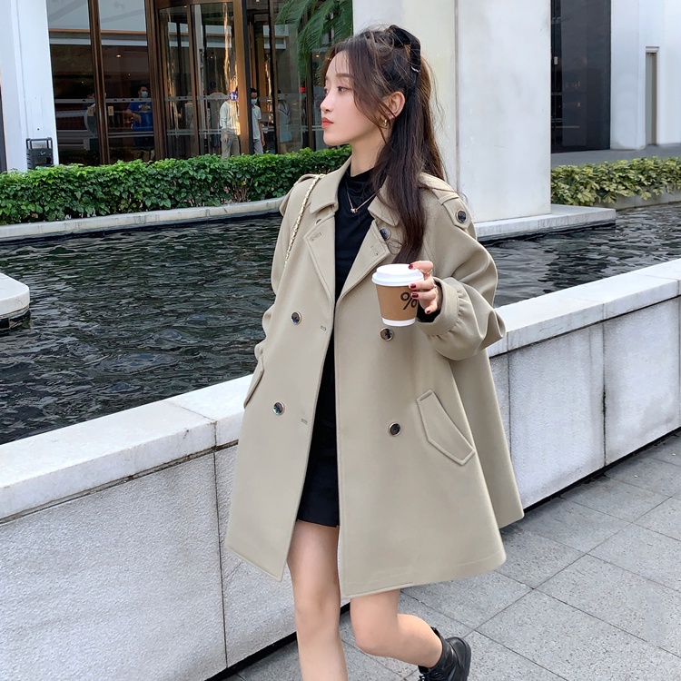 Khoác dạ chất dày dáng dài Hàn quốc mùa đông 2021 (order)