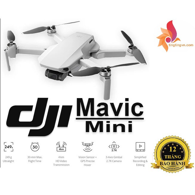 Flycam Drone DJI Mavic Mini Camera 12MP QHD 2.7K Gimbal 3 trục bay 30P - Kiệt Tác Di Động