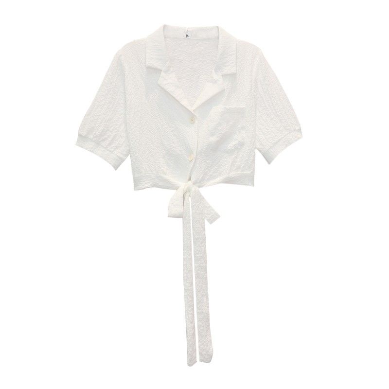 Áo croptop BH tay ngắn phối bèo thời trang mùa hè trẻ trung cho nữ