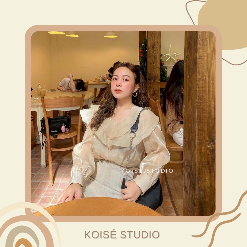 ÁO SƠ MI CỔ BÈO CHẤT ORGANZA