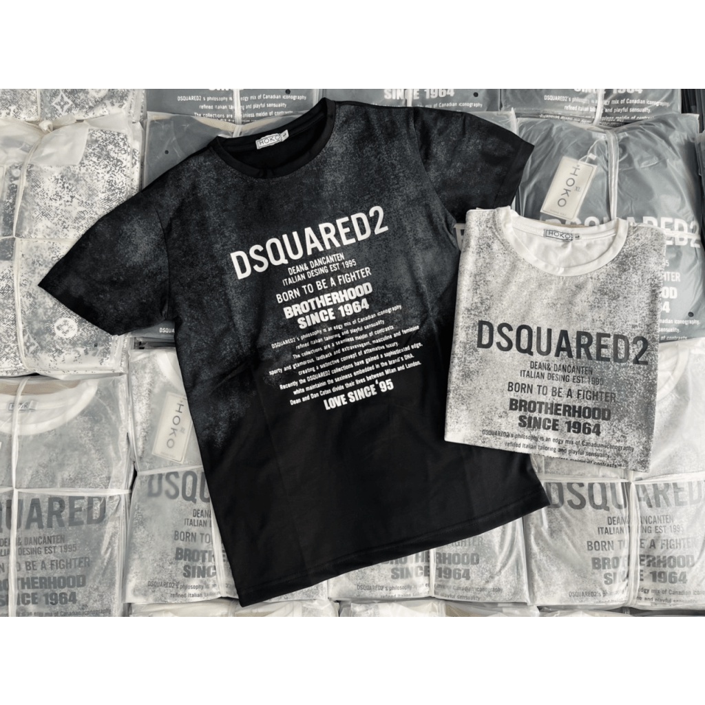 XẢ LỖ ÁO THUN NAM POLO CỔ TRÒN LOANG IN CHỮ DISQUER21