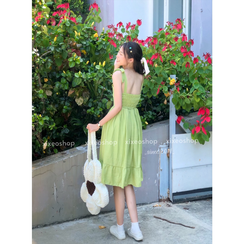 Váy 2 dây babydoll dáng suông Hàn Quốc xixeoshop - V8