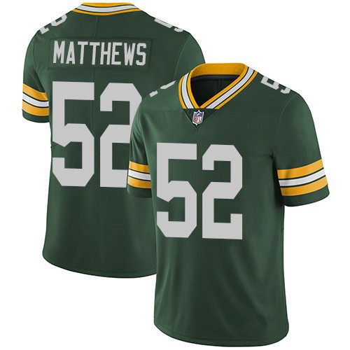 Áo thun đá banh số 52 in họa tiết đội Bay Packers NFL màu xanh lá chất lượng cao độc đáo