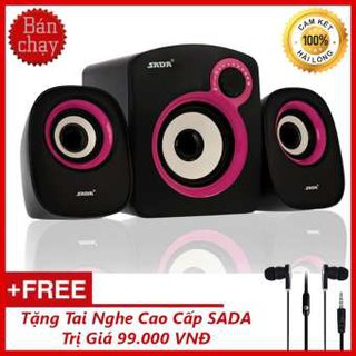 Bộ loa máy tính để bàn 2.1 sada d-200b + tặng tai nghe nhét tai cao cấp