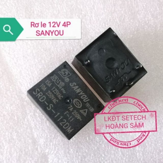 Rơ le CÔNG SUẤT 12V 4 chân SANYOU