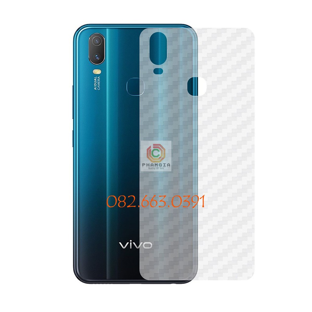 Miếng dán mặt lưng skin carbon Vivo Y3/ Y11 2019