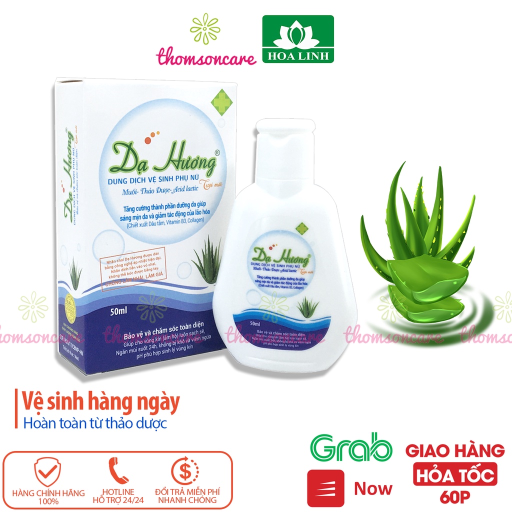 Dạ hương - Chai 50ml dung dịch vệ sinh phụ nữ của Hoa Linh, nước rửa phụ khoa, vùng kín ddvs