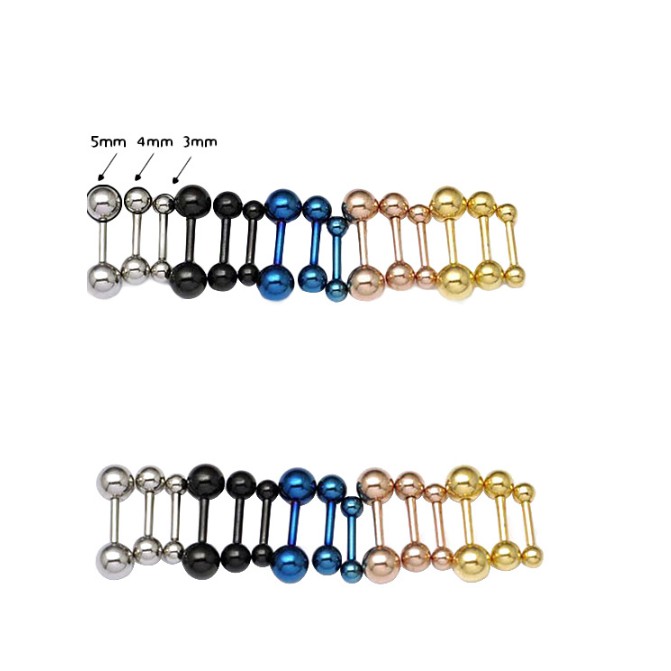 Khuyên titan bi tròn, khuyên quả tạ xinh xắn