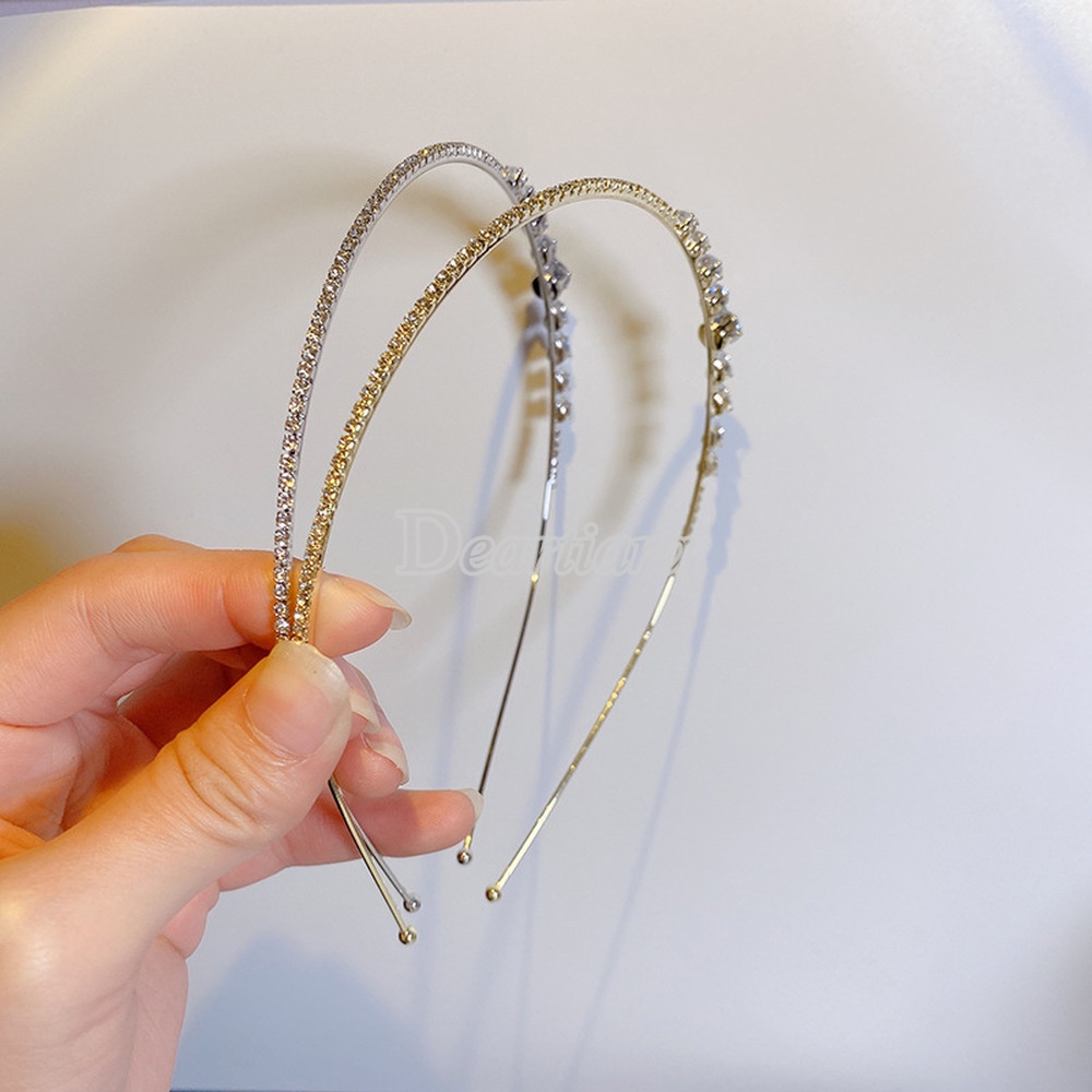 Băng Đô Cài Tóc Đính Đá Thiết Kế Đơn Giản Sang Trọng Cho Nữ