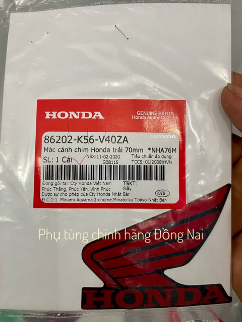 TEM CÁNH CHIM MÀU ĐỎ VIỀN ĐEN TRÁI-PHẢI ZIN CHÍNH HÃNG HONDA