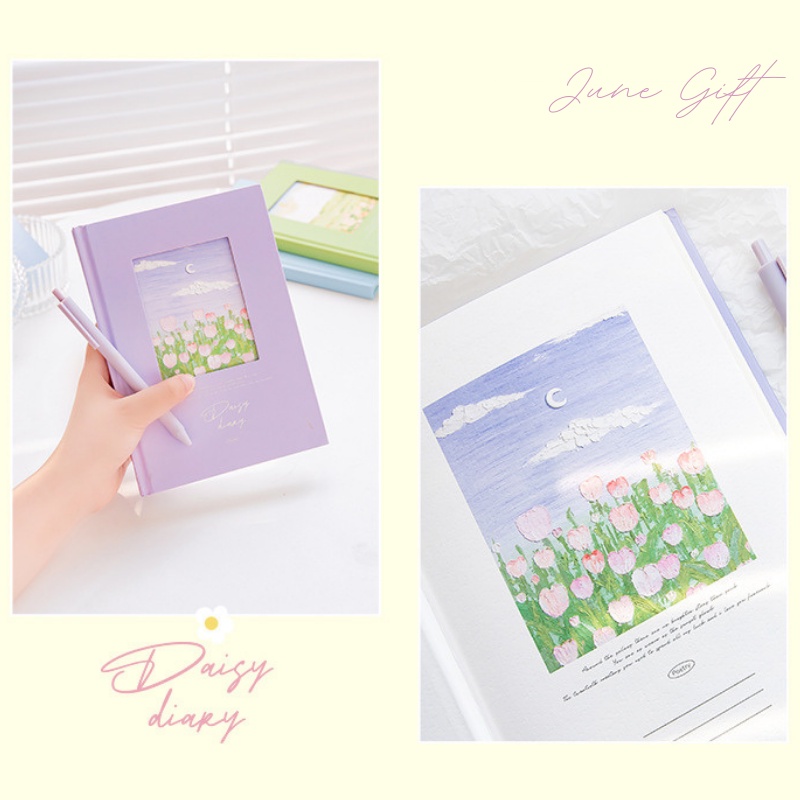 Sổ Nhật Ký Bullet Journal Màu Pastel Flower Diary