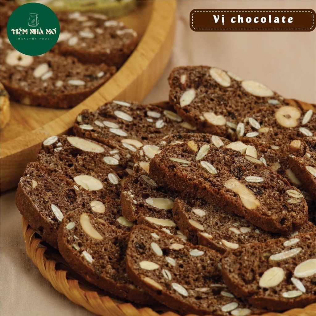 Bánh Biscotti nguyên cám ăn kiêng không đường 200g by Tiệm nhà Mơ