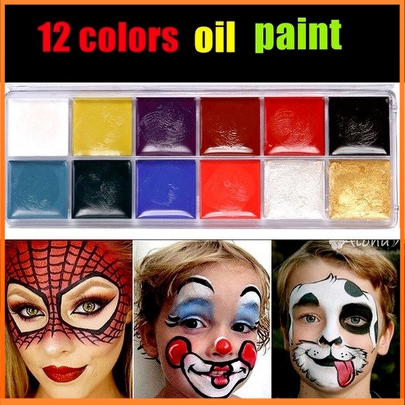 🔥Hot giảm giá🔥 Màu pha trộn Nghề trang điểm 12 màu Halloween Bộ sơn mặt trên cơ thể Vẽ mặt Bảng màu nghệ thuật Cosplay Trang điểm- yjteam67