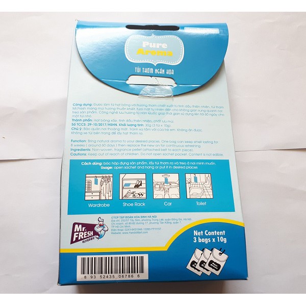 [Giá công phá] 1 Hộp gồm 3 túi thơm ngàn hoa Mr Fresh (10g/túi) (Phân phối bởi Hando)