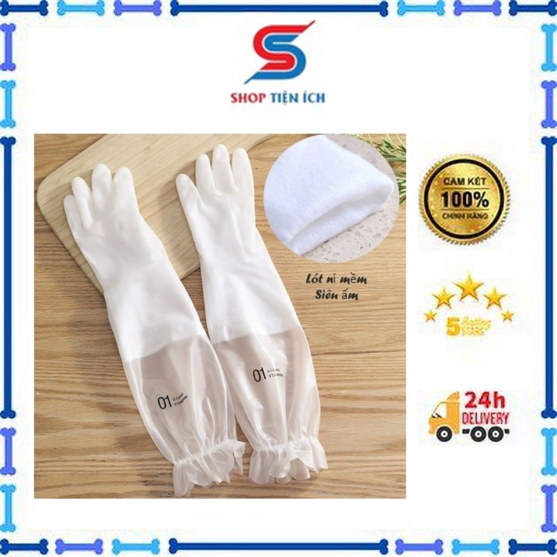 Găng tay cao su 𝓢𝓱𝓸𝓹 𝓣𝓲𝓮̣̂𝓷 𝓘́𝓬𝓱 Găng tay cao su lót nỉ siêu dai, siều bền, có chun chống tụt hợp mùa đông (sale sốc)