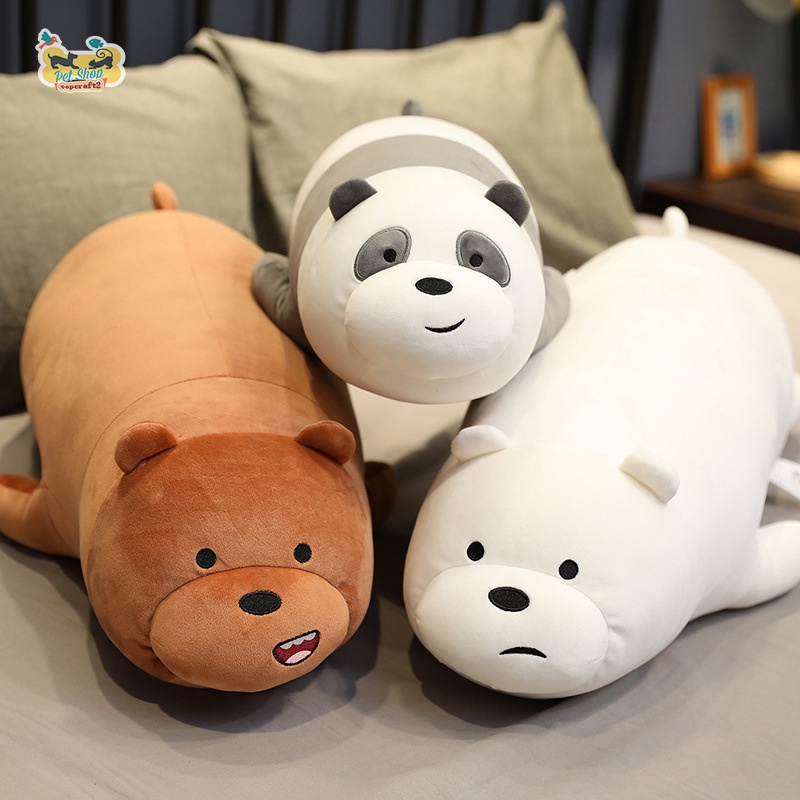 Gối nhồi bông hình gấu hoạt hình We Are Bears với hình chú Ice Bear/Grizzly/Panda tùy chọn vui nhộn cho bé