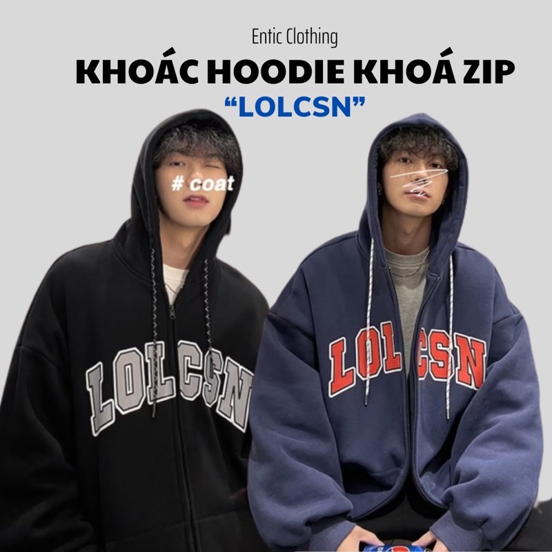[hot] Áo Khoác Hoodie Chữ LOLCSN Chất Nỉ Mát - Phong Cách Đường Phố Chống Nắng Tốt