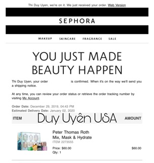 [CÓ BILL] MẶT NẠ PETER THOMAS ROTH