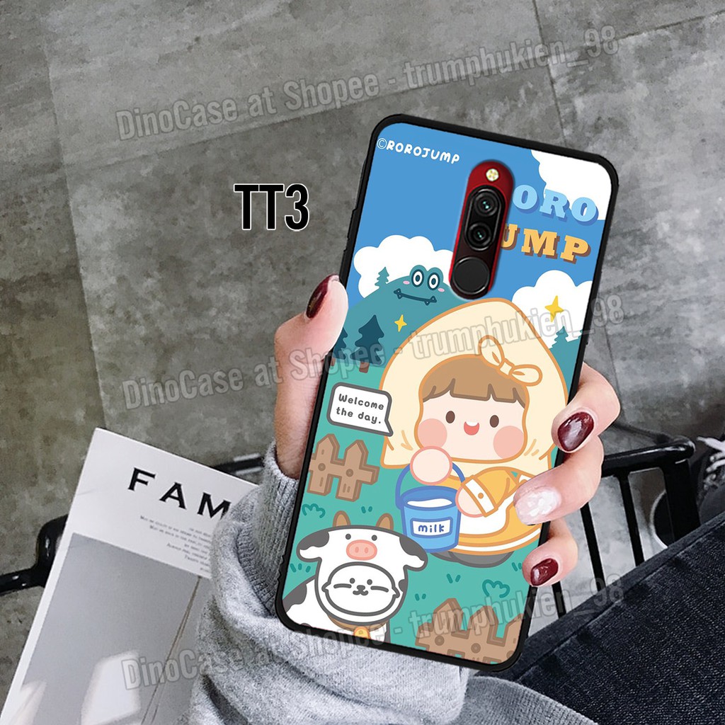 Ốp lưng Redmi 8 - Redmi 8A in hình bé gái Roro Jump tóc ngang vai siêu đáng yêu dễ thương, siêu bền.