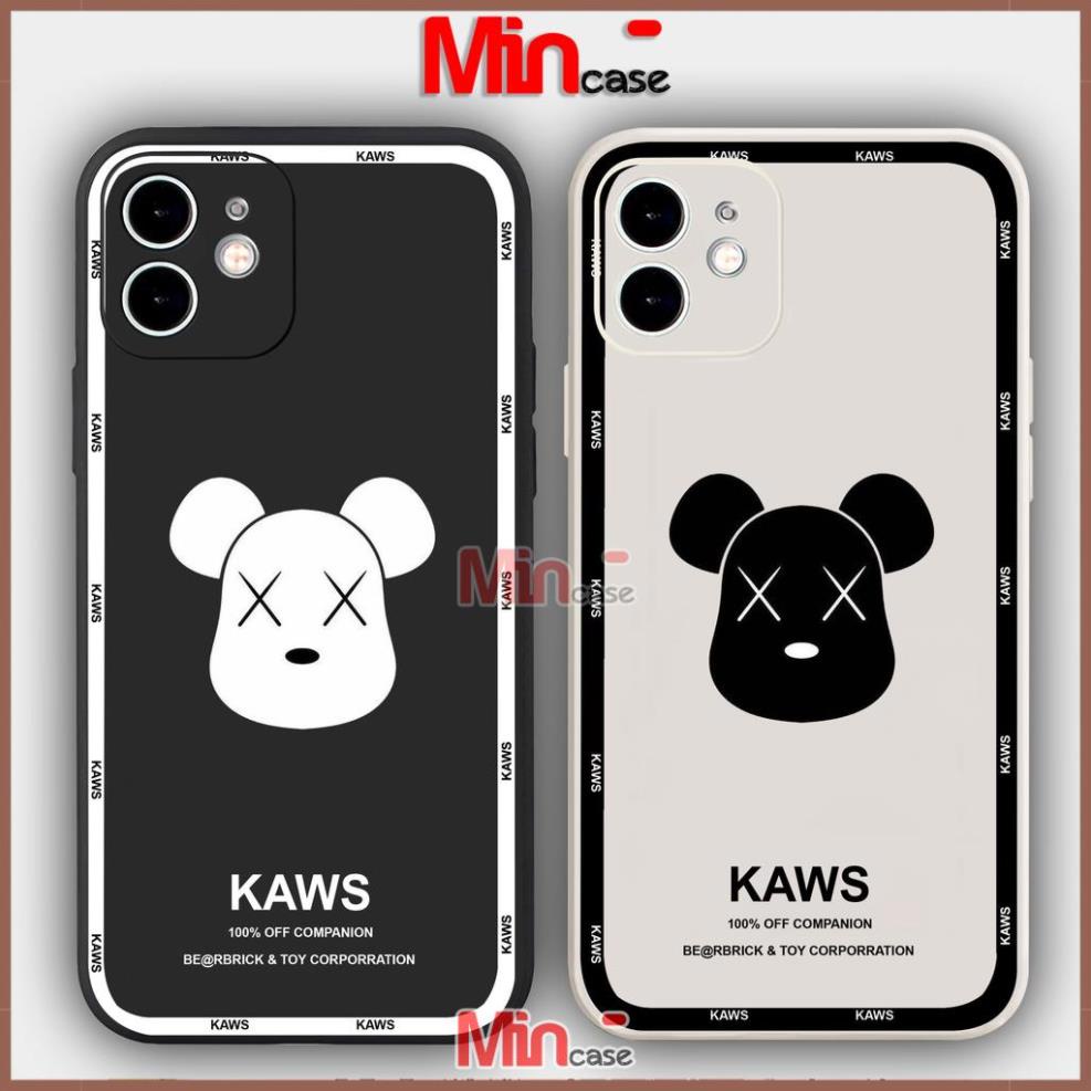Ốp lưng iPhone Kaws cạnh viền vuông silicon mềm dẻo cho iphone 6/6s/7/8/X/XS/XR/11/12/13 Pro Plus Max cute dễ thương đẹp