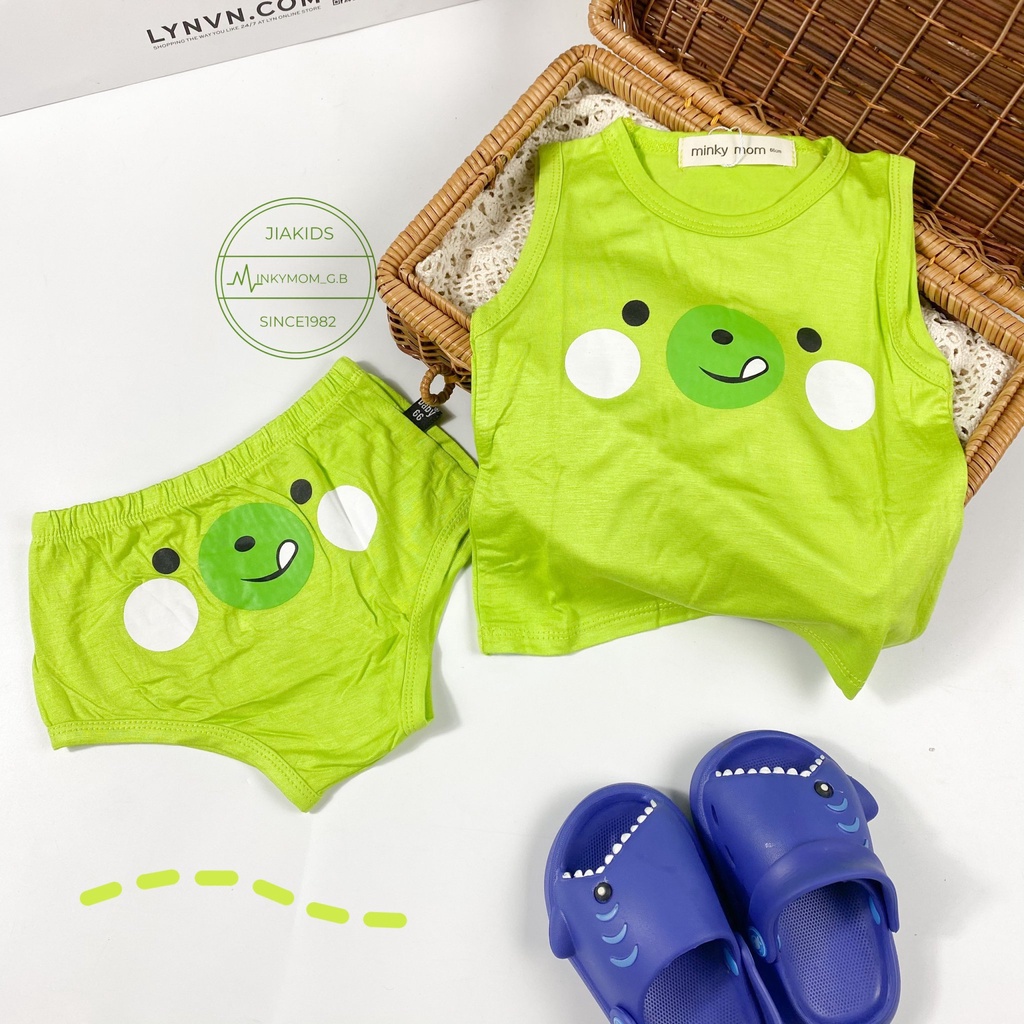 Bộ Ba Lỗ Quần Chip THUN LẠNH MINKYMOM In Hình Cực Dễ Thương Cho Bé BL-IN19