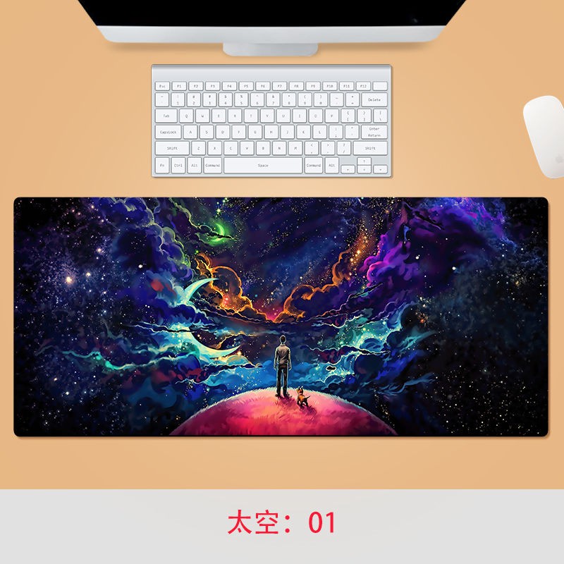Thảm Lót Bàn Phím Cỡ Lớn In Hoạt Hình Vũ Trụ Dễ Thương