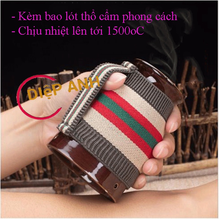 {COMBO} Cốc xông ngải cứu+ 108 viên ngải logo bát quái