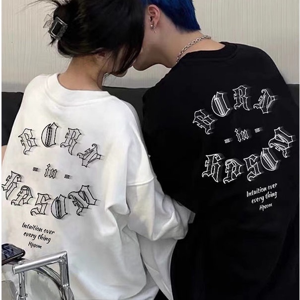 ZHELIHANGFEI  Áo Sweater Tay Dài Dáng Rộng In Chữ Cá Tính Thời Trang