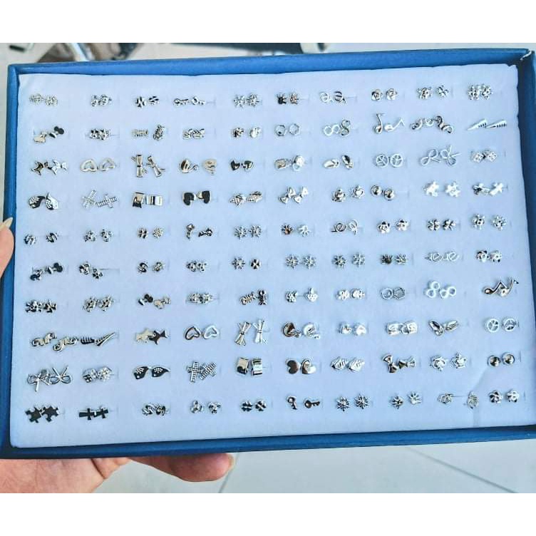 Combo 100 Đôi Bông (Khuyên Tai) Tai Bằng Nhựa Nhiều Kiểu Dáng - Thời Trang - Không Gây Dị Ứng