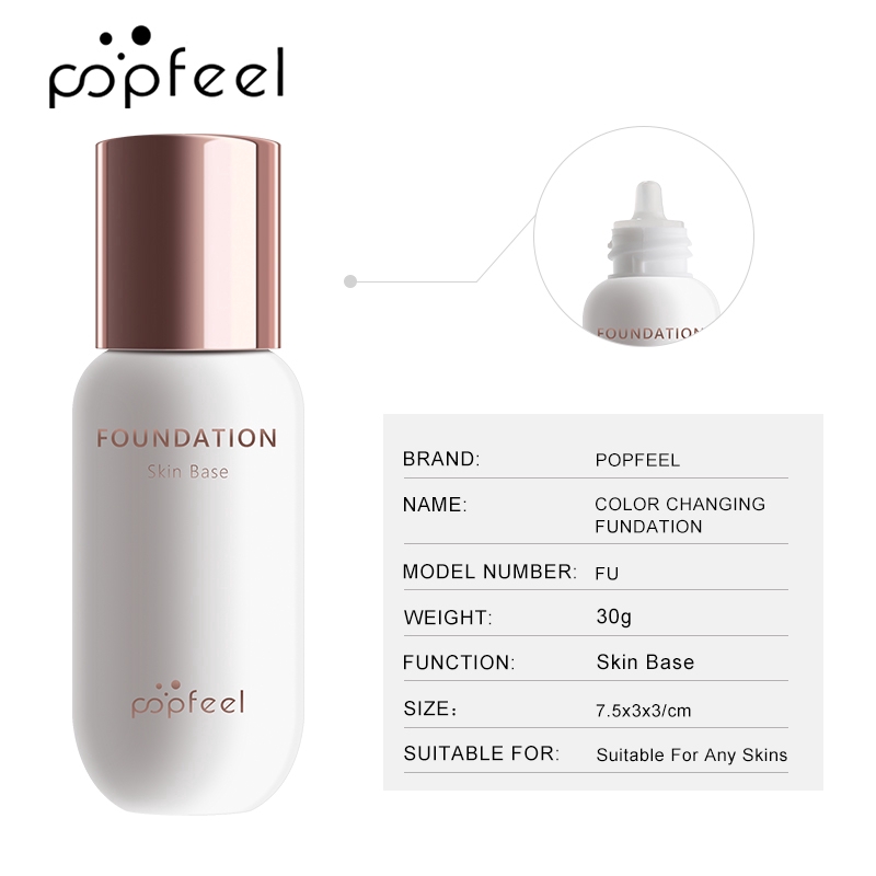 Kem Nền Dạng Lỏng Popfeel 30ml Kiềm Dầu Đổi Màu Độc Đáo