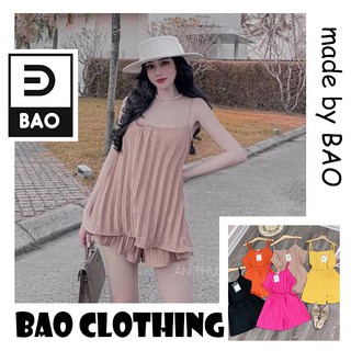 Set quần kèm áo hai dây đũi dập lụa siêu mát nhiều màu