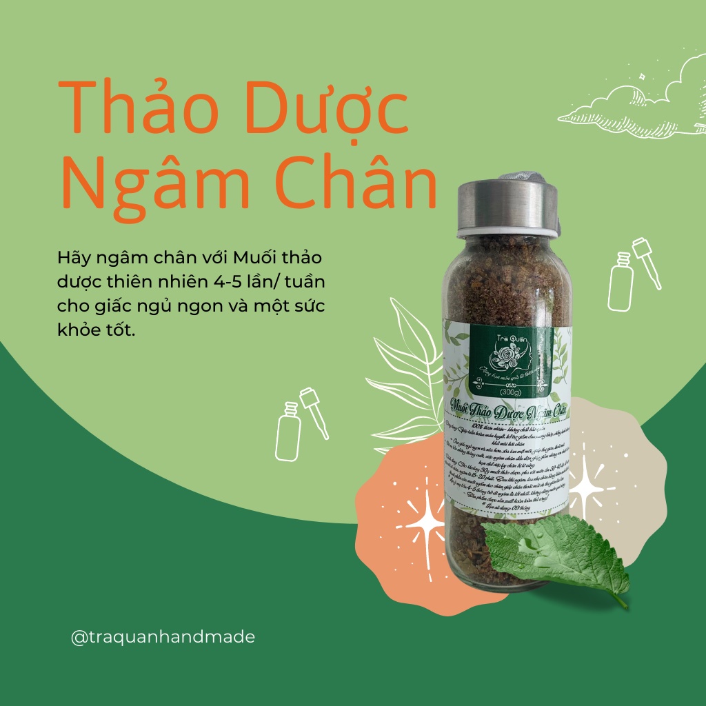 Muối Thảo Dược Ngâm Chân Giúp Ngủ Ngon Giảm Mùi Hôi Chân Giữ Ấm Cơ Thể Dùng Thử Trà Quán 300g