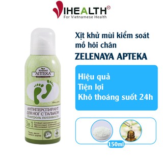Xịt khử mùi kiểm soát mồ hôi chân Zelenaya Apteka khử mùi hiệu quả - Chai xịt 150ml