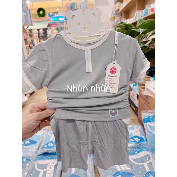 Bộ cộc tay mầu trơn Avaler chất sợi tre (màu pastel nhẹ nhàng) size 3-6m đến 3-4y