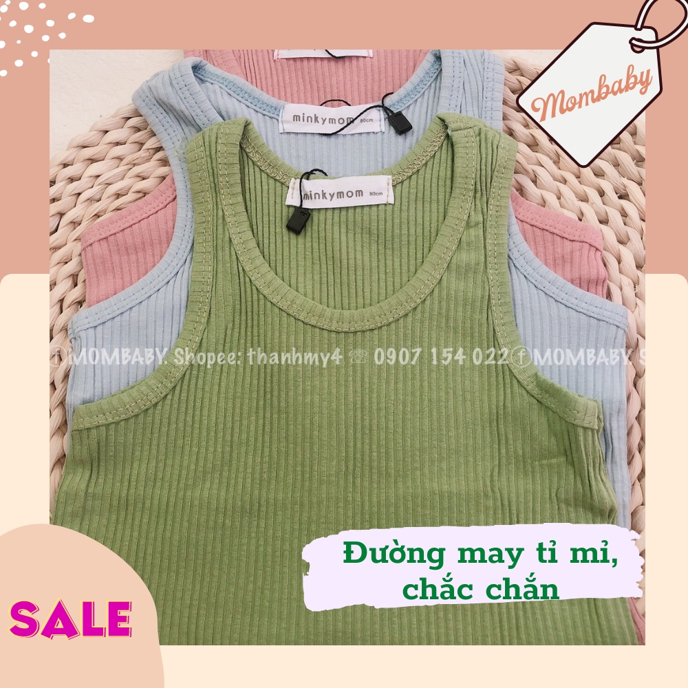 [Minkymom QC] Bộ Ba Lỗ Thun Gân Co Dãn Thích Hợp Mặc Mùa Hè Cho Bé Trai, Bé Gái - chính hãng