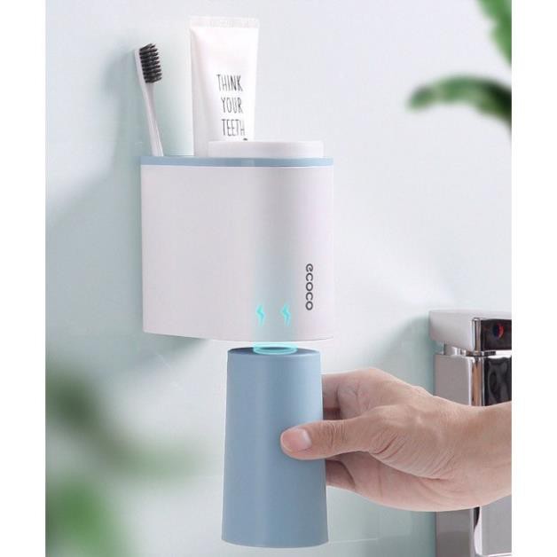 Kệ Để Cốc Đánh Răng ECOCO, Ống Đựng Cốc Kem Đánh Răng ECOCO- Kệ để bàn chải, kem đánh răng Ecoco, kèm 2 cốc