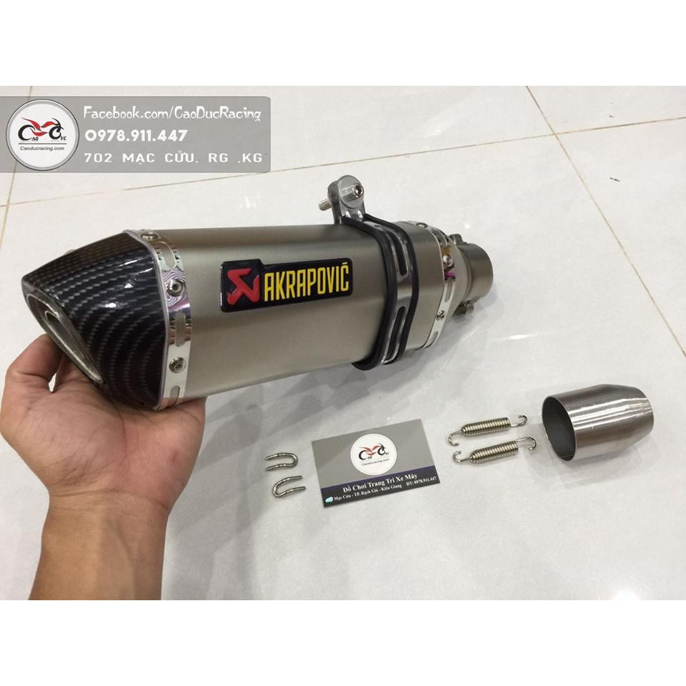 Lon pô AKRAPOVIC lục giác Full box - tiêu , lon pô , loxo