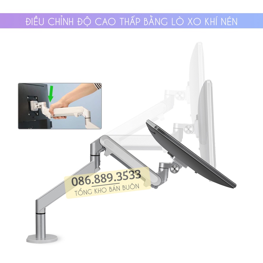Giá Treo Màn Hình Máy Tính OZ 1 17 - 24 - 27 - 32 inch / Tay Treo Màn Hình Hợp Kim Nhôm