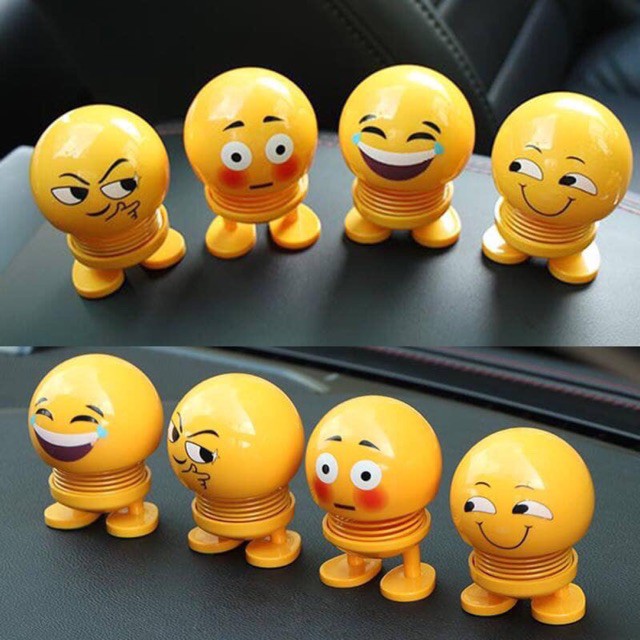 Thú nhún lò xo Emoji siêu hài hước gắn xe gắn mũ