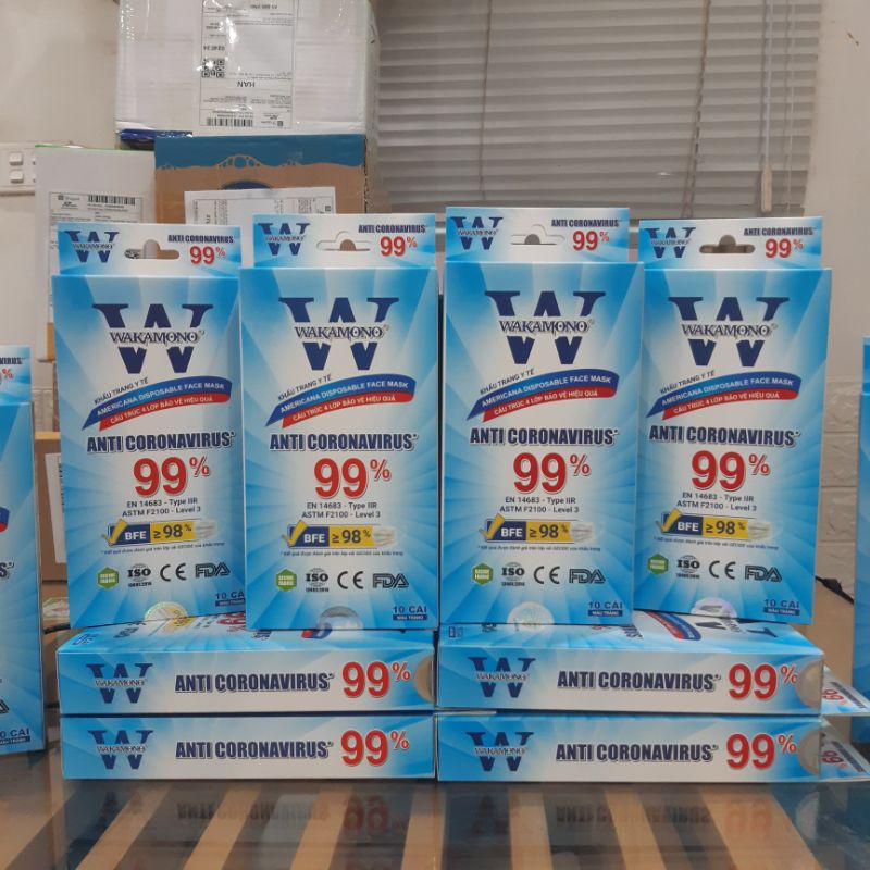 KHẨU TRANG Y TẾ WAKAMONO (4 LỚP, HỘP 10 CÁI) - TIÊU CHUẨN EU, MỸ | BigBuy360 - bigbuy360.vn