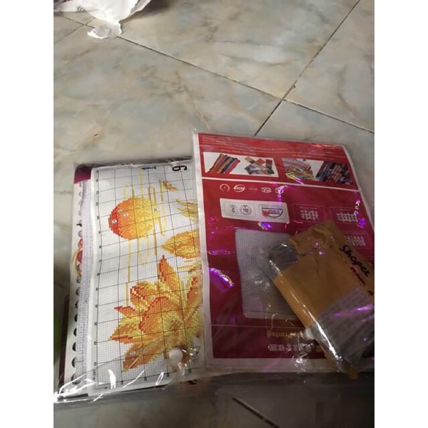 Tranh Thêu Chữ Thập ĐỒNG HỒ VÀ HẠC VÀNG 56726