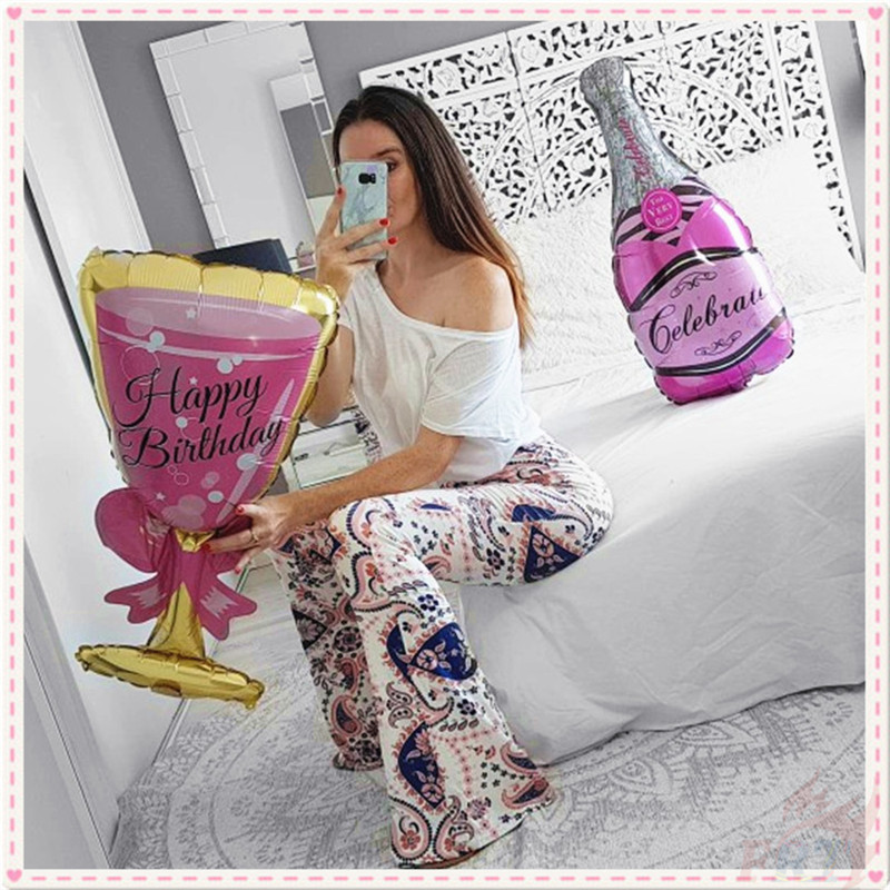 ♦ Trang Trí Tiệc - Bong Bóng ♦ 1 Bong Bóng Trang Trí Chai Rượu Sâm Panh