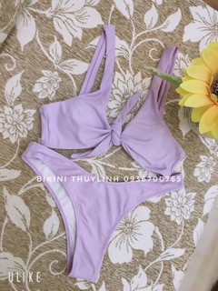 Set bikini nơ tím buộc