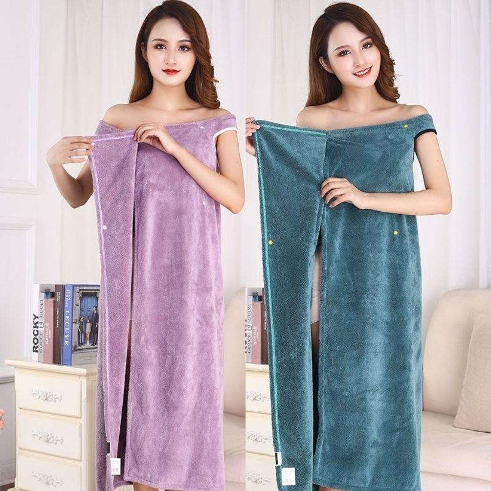 Áo Choàng Tắm Vải Cotton Không Xơ Dành Cho Người Lớn