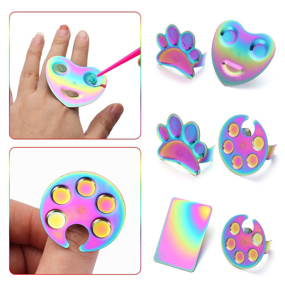 Set 1 / 2 Khay Đựng Màu Sơn Móng Hình Móng Vuốt Mèo Bằng Thép Không Gỉ