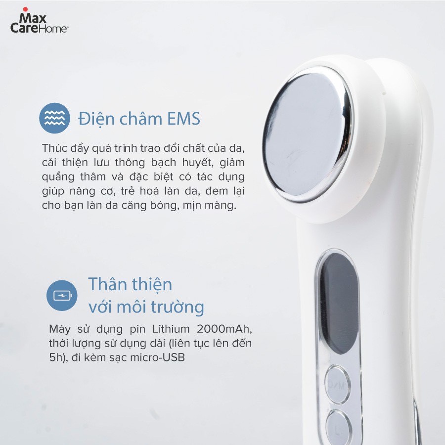 Máy điện di đẩy tinh chất MAXCARE MAX888 massage ion nâng cơ mặt tẩy trang dưỡng da chống lão hoá mát xa matxa