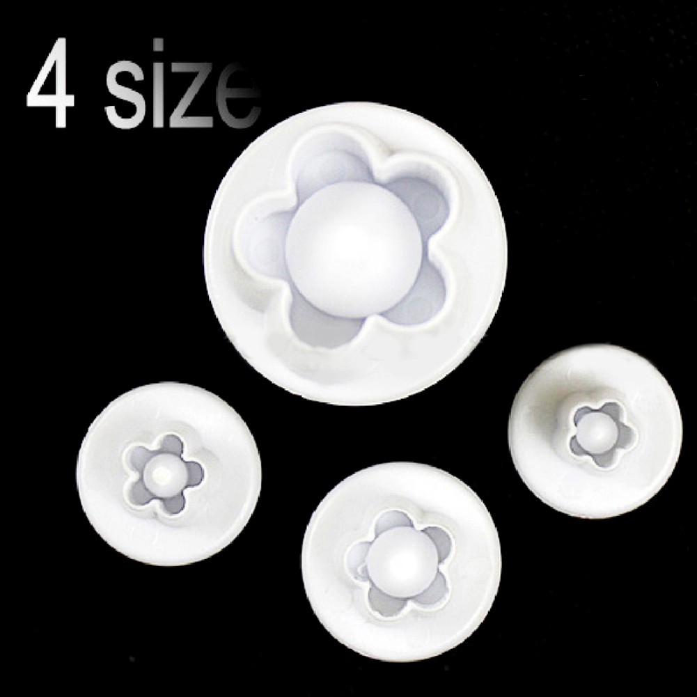 Set 4 Khuôn Cắt Tạo Hình Hoa Mận Trang Trí Bánh