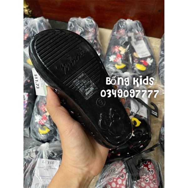 Giày Nhựa Bé Gái Minnie&amp;Mickey Đen DN